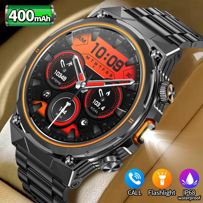 Herren Sport Smartwatch mit 1,46 Zoll HD Display und Drahtloser Anruf-Funktion