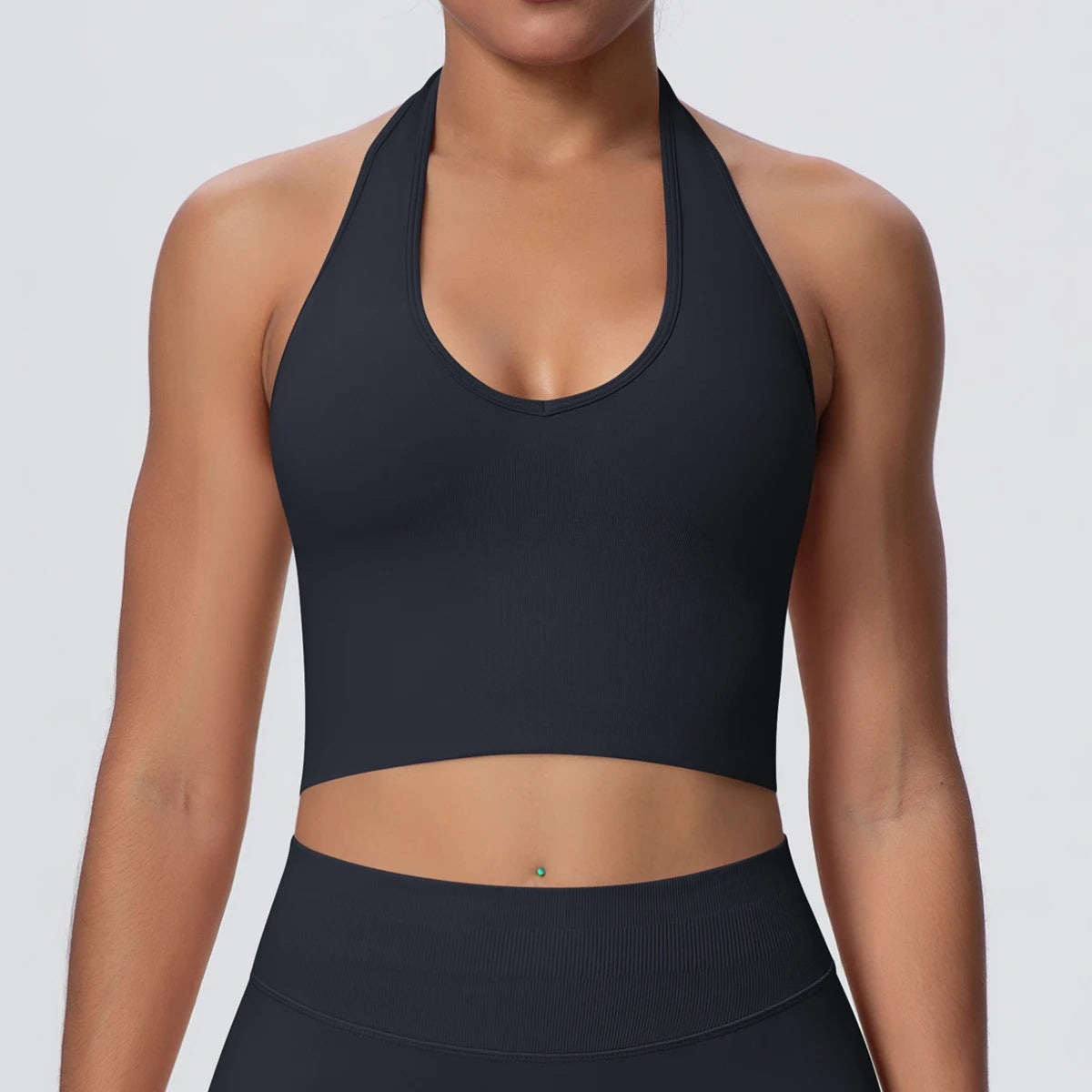 Sporttop mit Polstern, ärmellos, schwarz