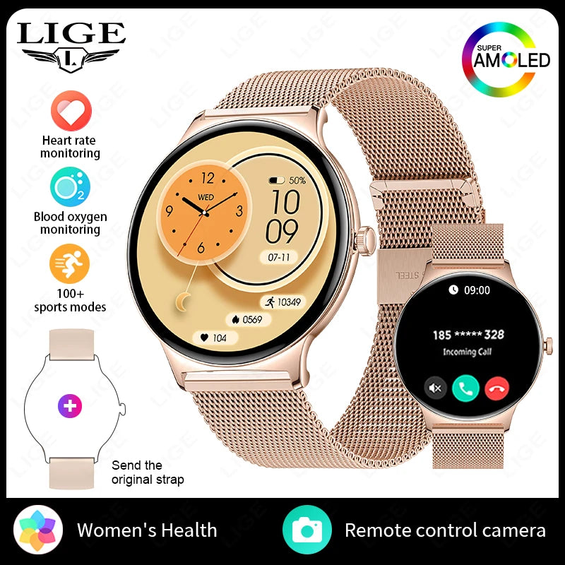Männer und Frauen Smartwatch mit Fitness Tracker und Blutdruck Monitor