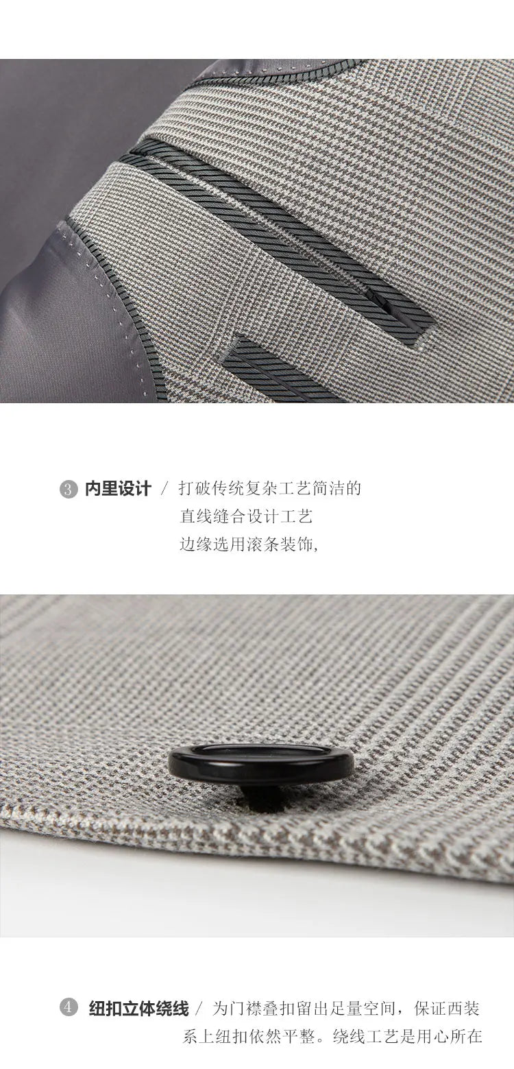 Dreiteiliger Herrenanzug – Blazer, Weste & Hose im karierten Design