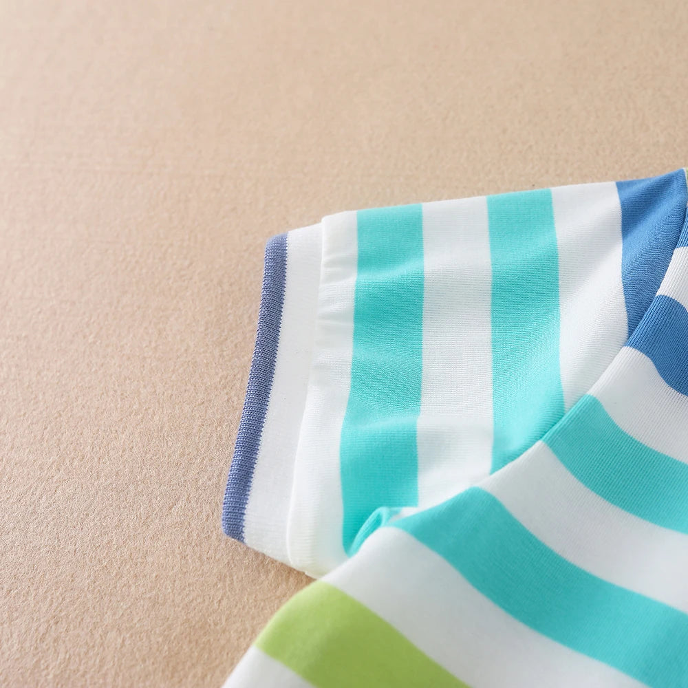 Baby Jungen Polos hirts hochwertige Sommer kurz ärmel ige gestreifte Top Shirt Kleidung 2t-6t Kinder Turn-Down Kragen T-Shirts