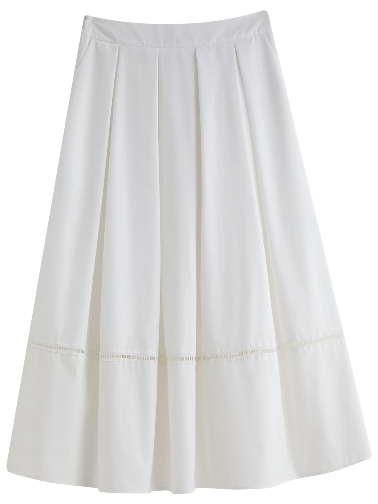 Eleganter Plus-Size-Rock im französischen Retro-Stil mit Polka-Dots – Sommerlicher, hoch taillierter Schlankmacher-Rock