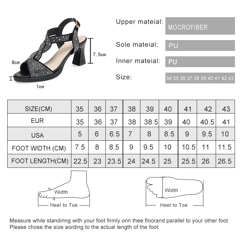 AIYUQI Sandalen Frauen 2025, Neue Mode Sommer Sandalen Frauen Offene spitze Strass High Heels Römische Schuhe Frauen