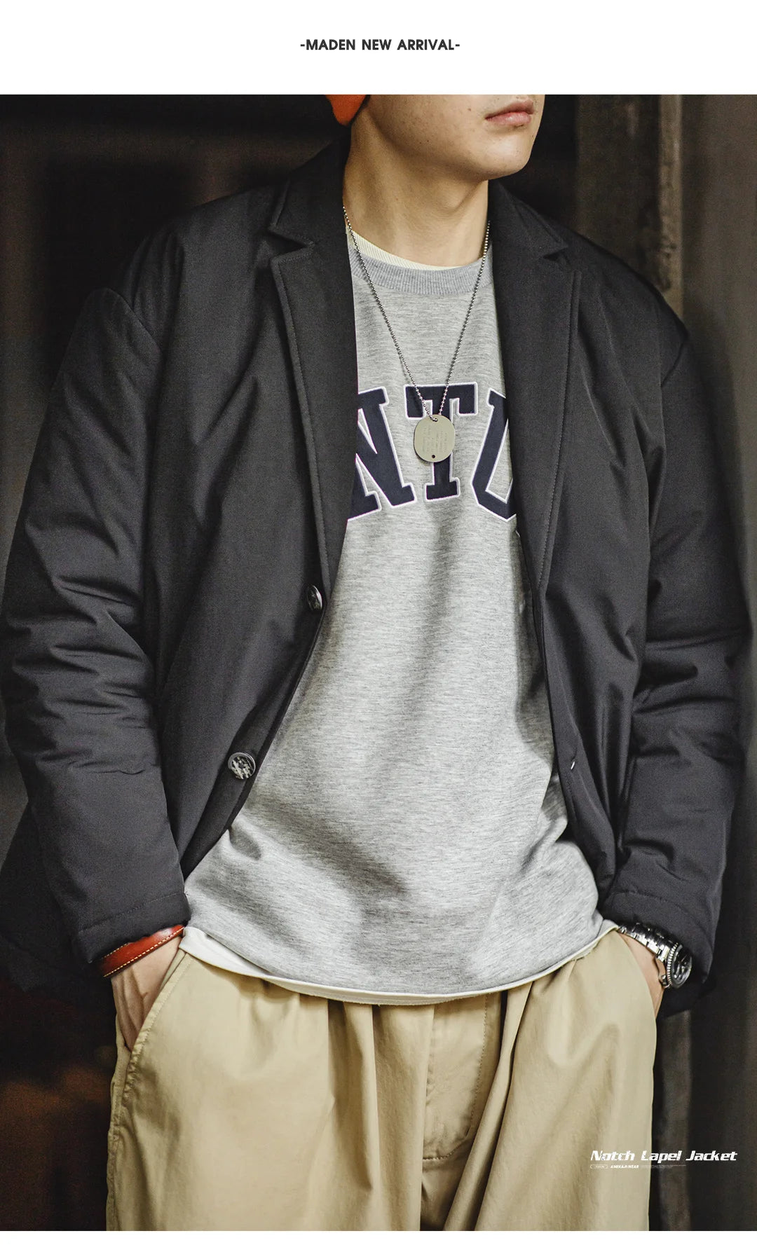 Herren Anzugjacke Verdickte Reverskragen Warmer Mantel Vielseitige Oberbekleidung Herbst Winter