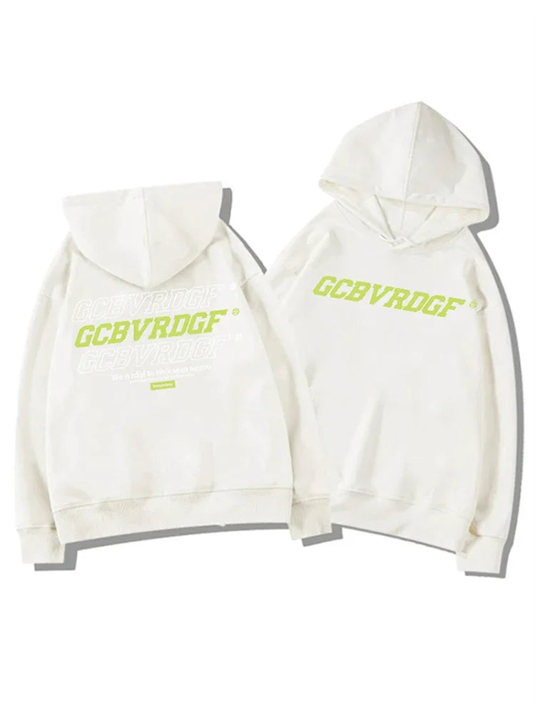 Herbst männer Brief Gedruckt Mit Kapuze Sweatshirts 2025, Neue Hip Hop Baumwolle Fleece Oversize Hoodies Y2K Vintage Streetwear Hoody