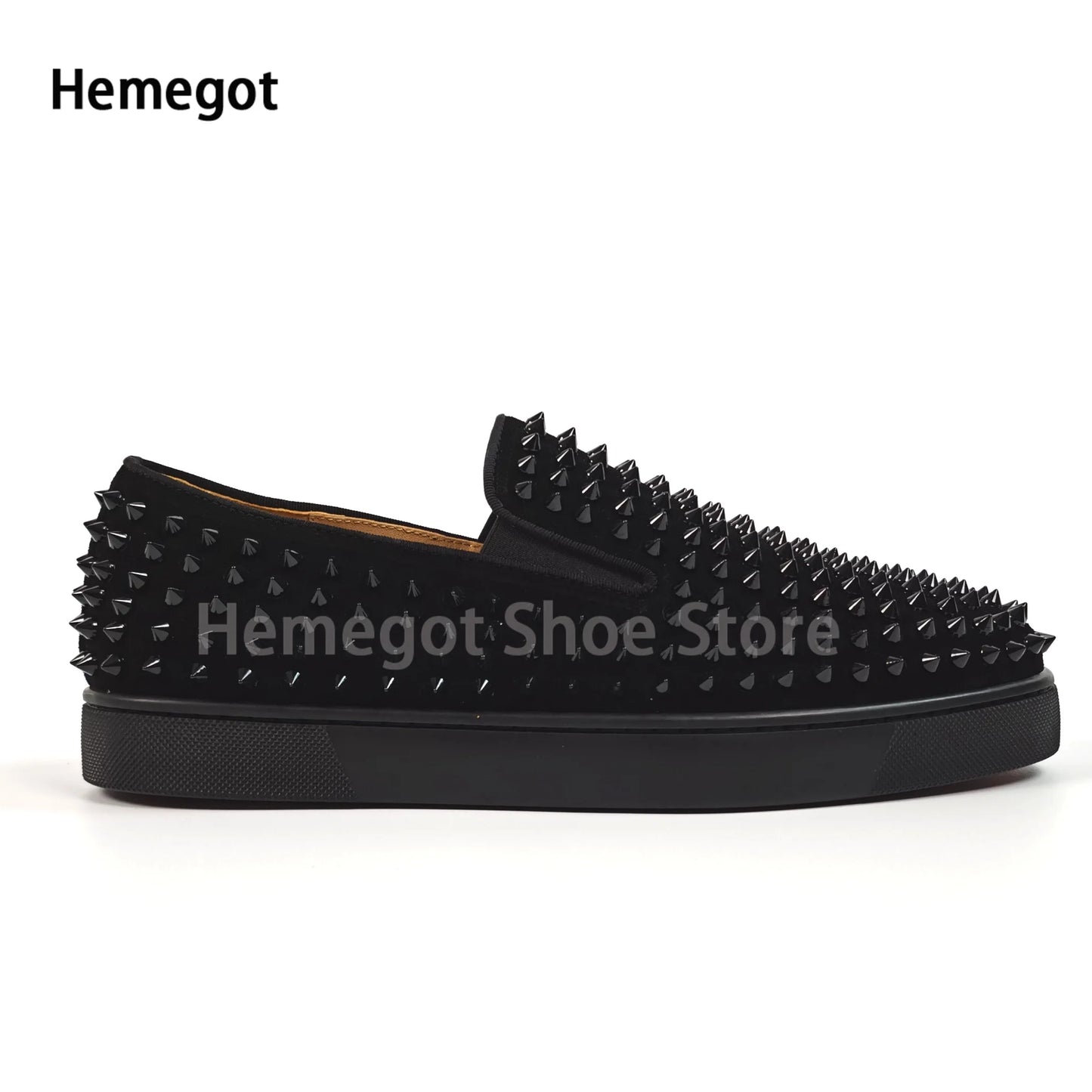 White Riveted Men's Slippers Leather Low Top Flat Casual Shoes Males Brand High Quality Black Rivets Thick Sole Loafers