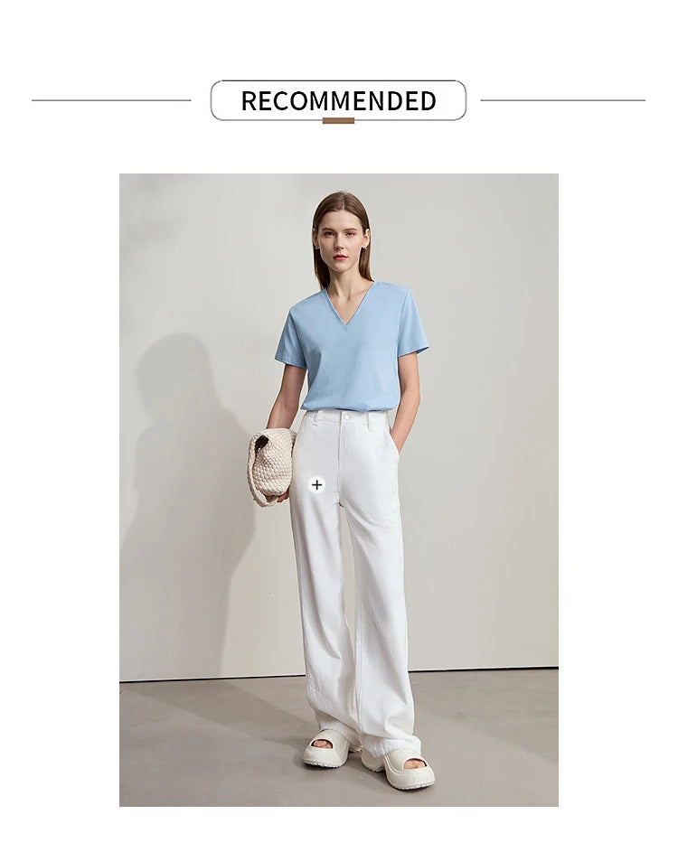 Damen Top im minimalistischen Sommerstil mit einfarbiger Buchstabenstickerei