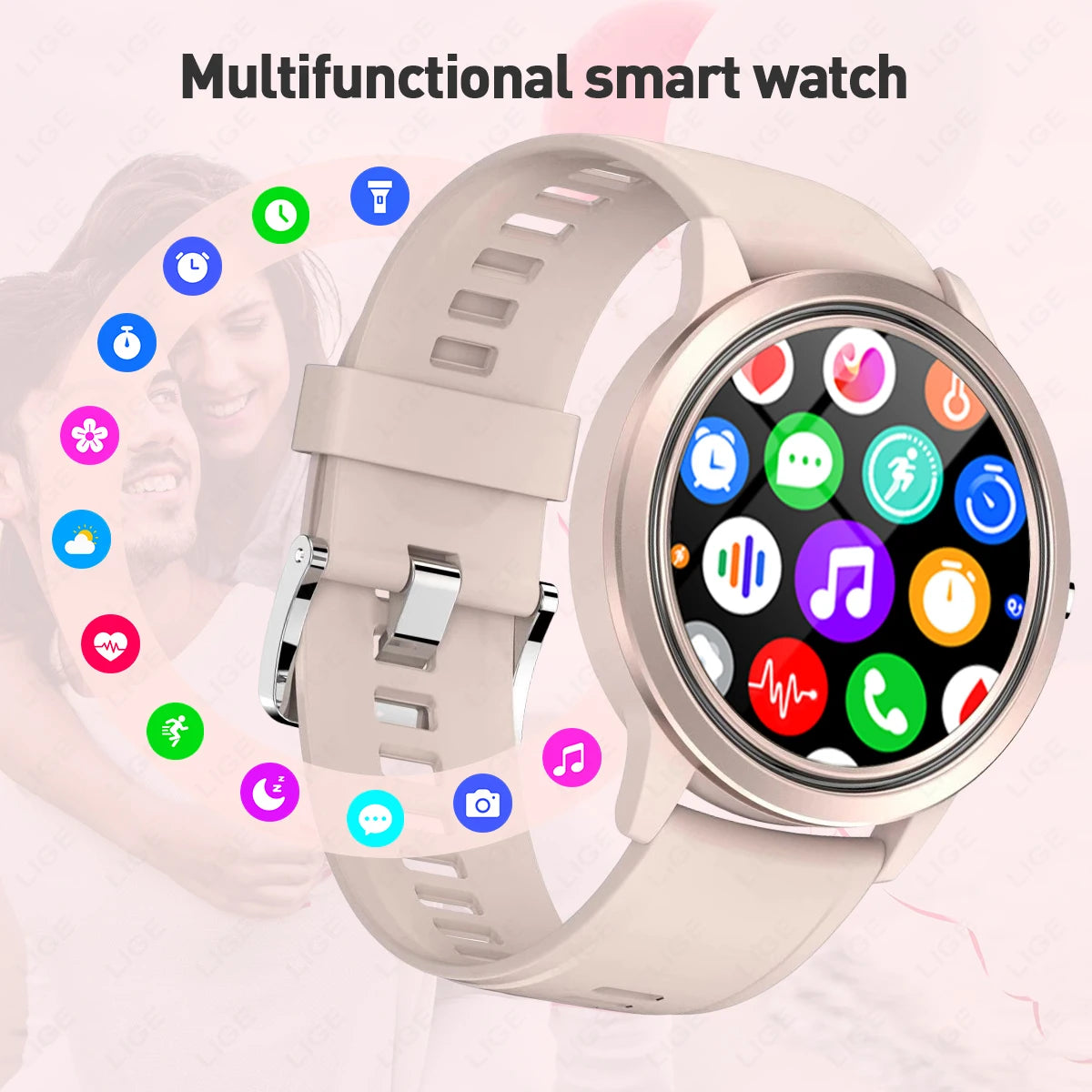 LIGE 2025 Neue Smart Uhr Für Frauen Bluetooth Anruf Fitness Tracking Herzfrequenz Gesundheit Monitor Dame Smartwatch Für Android iOS