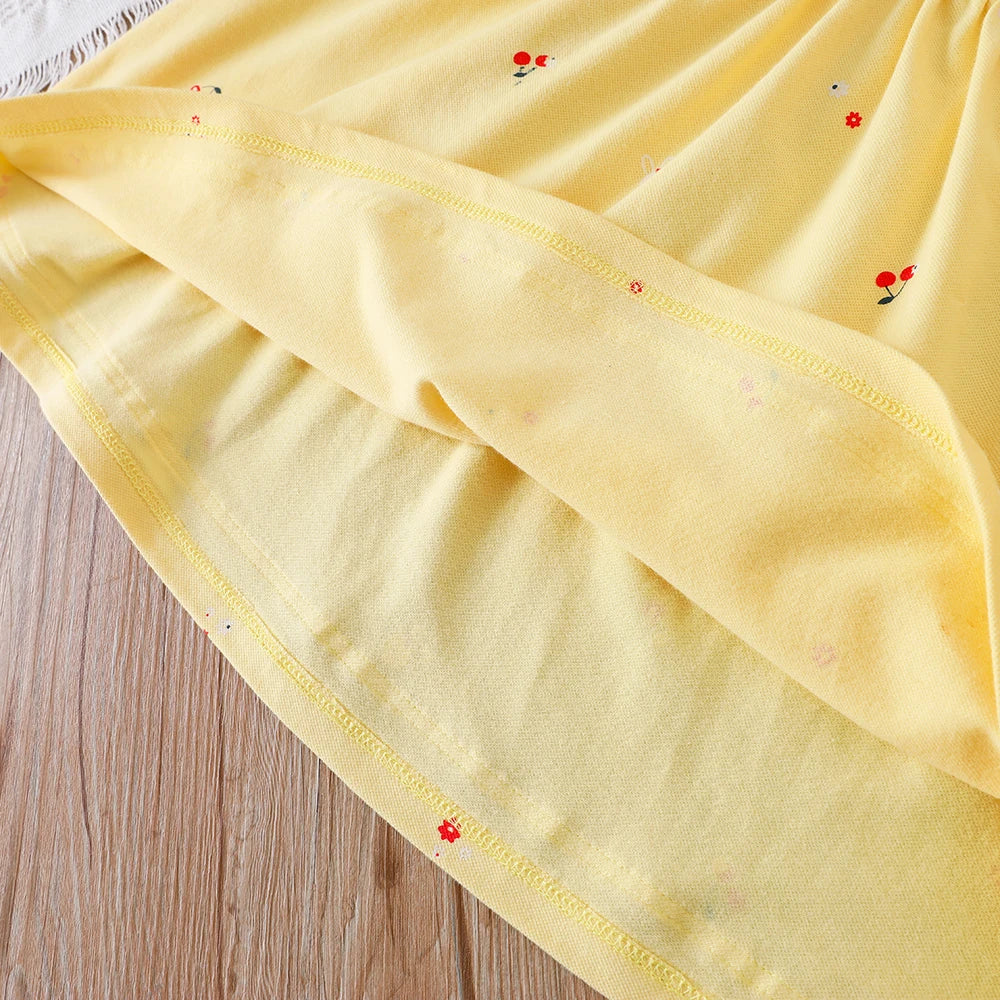 Baby Mädchen Sommerkleid Kurzarm Umlegekragen Baumwollkleidung für Mädchen im Alter von 2–6 Jahren Kinderkleider