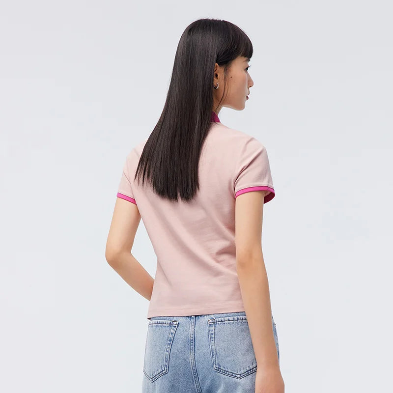 Semir Polo Shirt Frauen cool anti bakteriell schlank süß Stil Sommer neue Farbkontrast Druck Pulloverf Polo