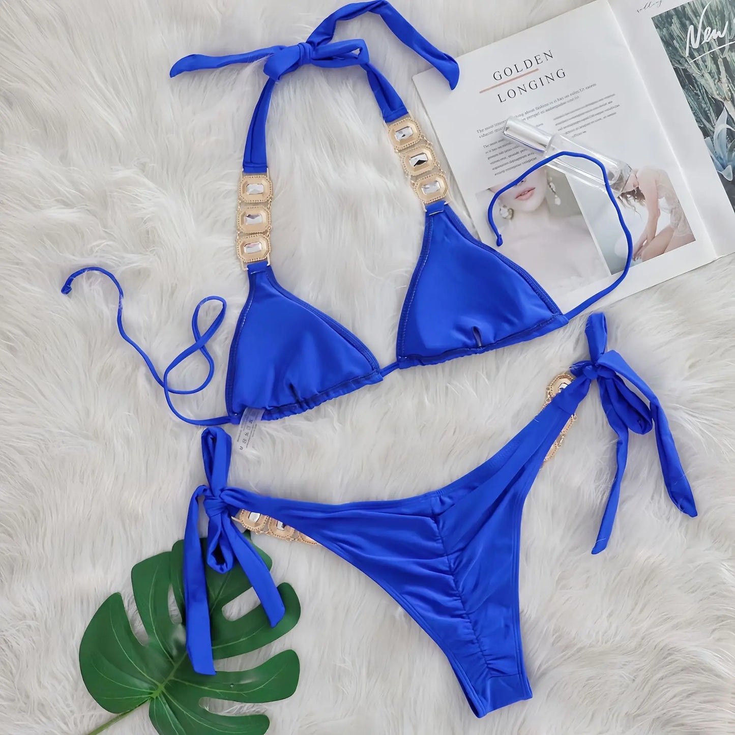 Brauner Push-Up-Bikini im brasilianischen Stil für Damen – ideal für Strand und Pool