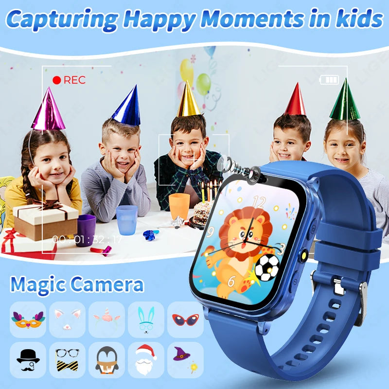 LIGE Kinder-Smartwatch, Alter 3–12 Jahre alt, Kinderuhr, Lernspiel, Kamera, Video, Audio, Geschichte, Kind, Smartwatch, Mädchen, Jungen, Geschenk