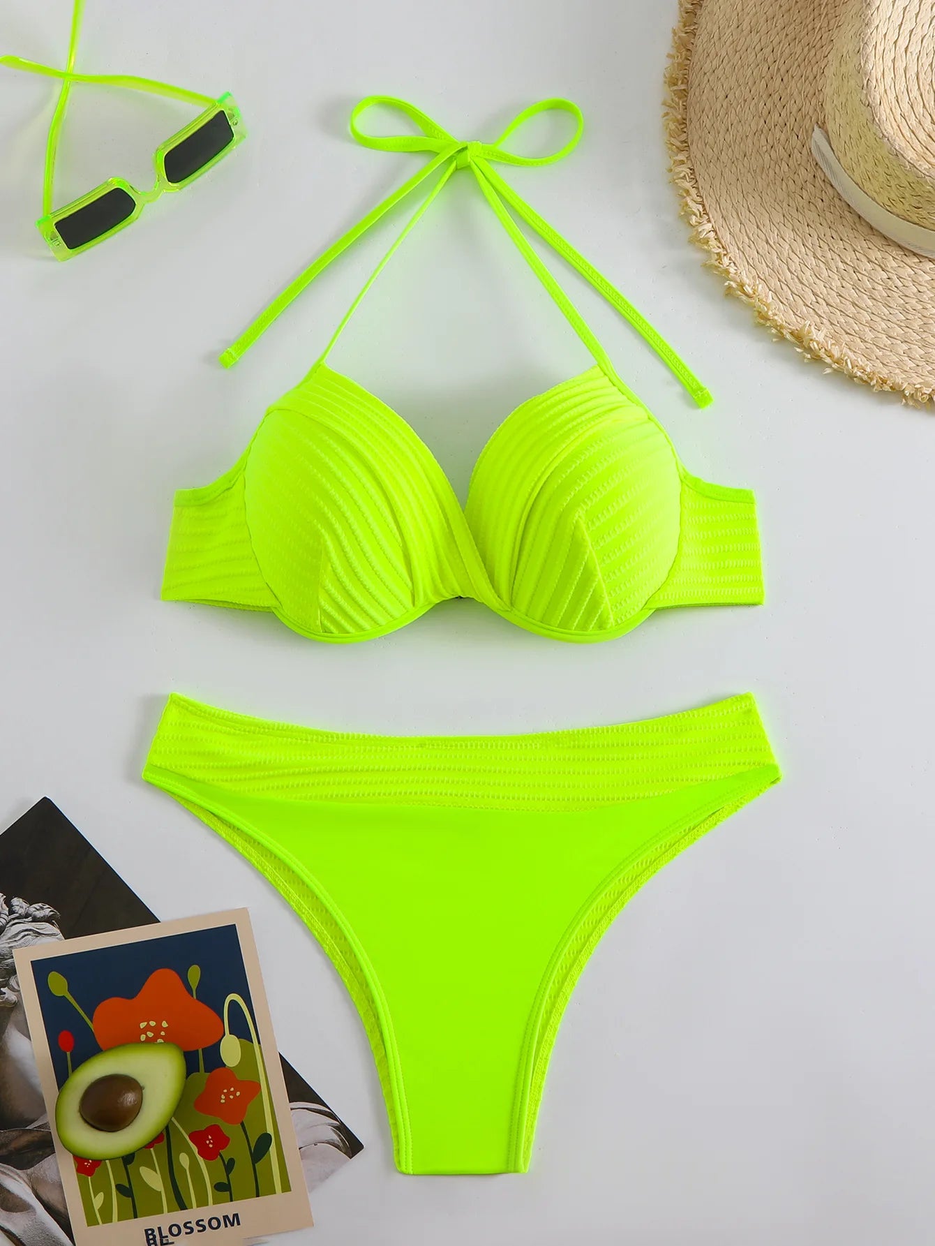 Glamouröses Damen-Bikini-Set mit Push-up-Effekt und glänzendem Design – perfekt für den Strand oder Pool