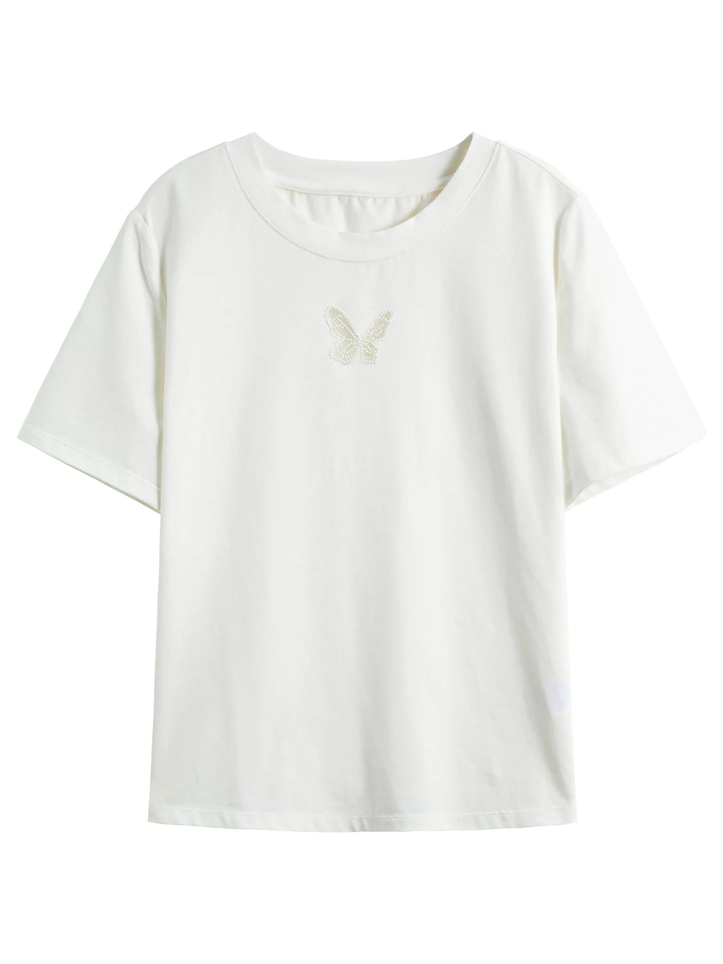 Wickelshirt für Damen in Übergröße mit Perlen und kurzen Ärmeln – Sommerliches, figurbetontes Strickdesign