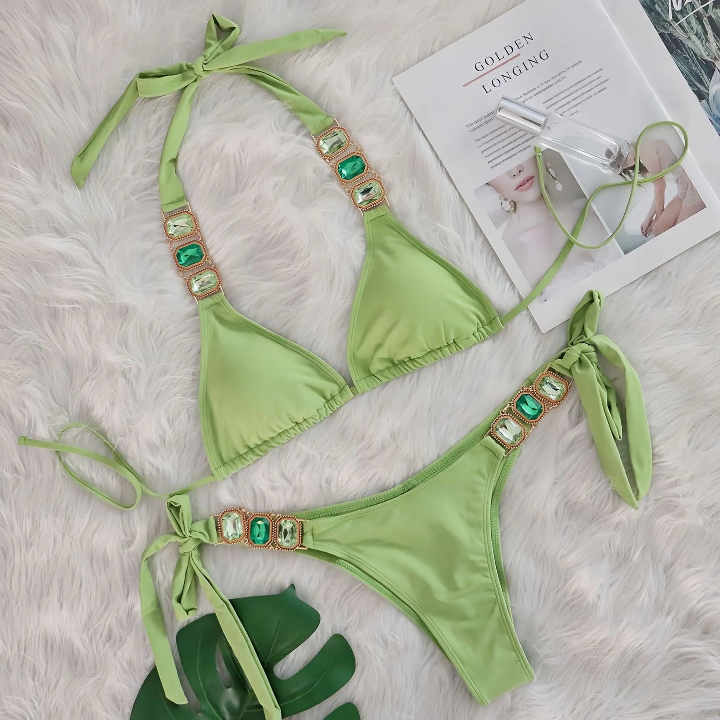Brauner Push-Up-Bikini im brasilianischen Stil für Damen – ideal für Strand und Pool