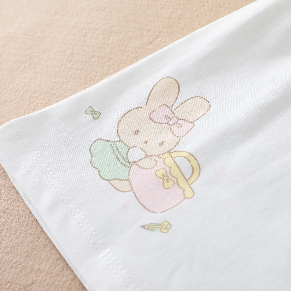 Sommer-Set für Mädchen im Alter von 2–6 Jahren mit weißem Oberteil und grünem kariertem Rock-Kombination für Kinder im Preppy-Stil mit kurzen Ärmeln