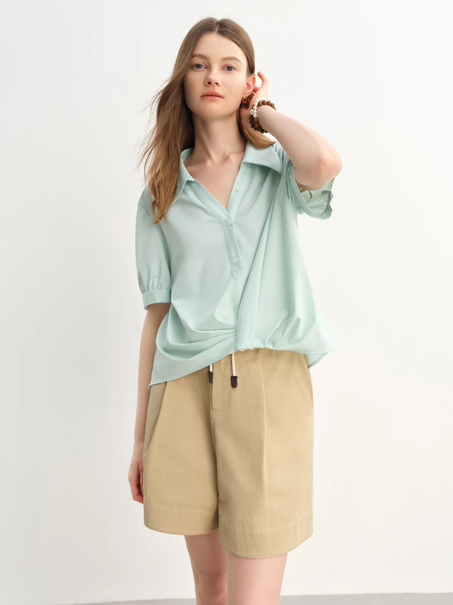 Minimalistisches Damen-T-Shirt mit modischem Design und kurzen Ärmeln – lockerer, figurbetonter Schnitt für den Sommer