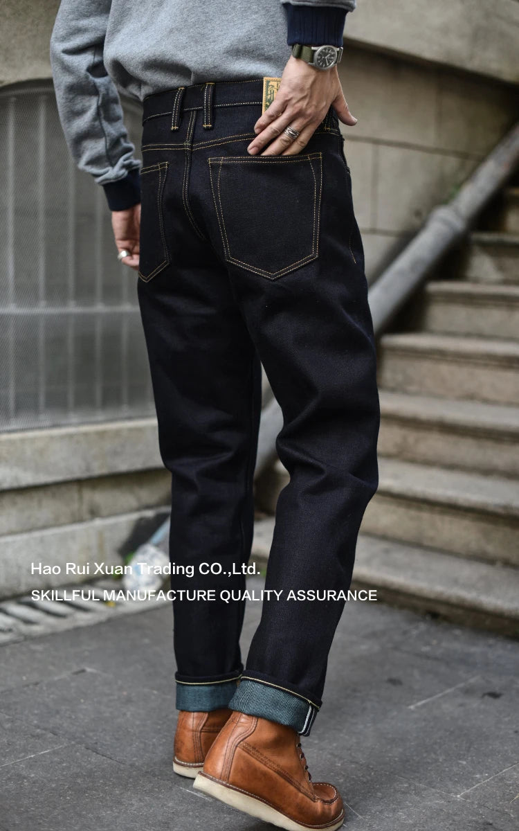 Herren Jeans aus Selvedge Raw Denim im Vintage-Stil mit Taper Fit