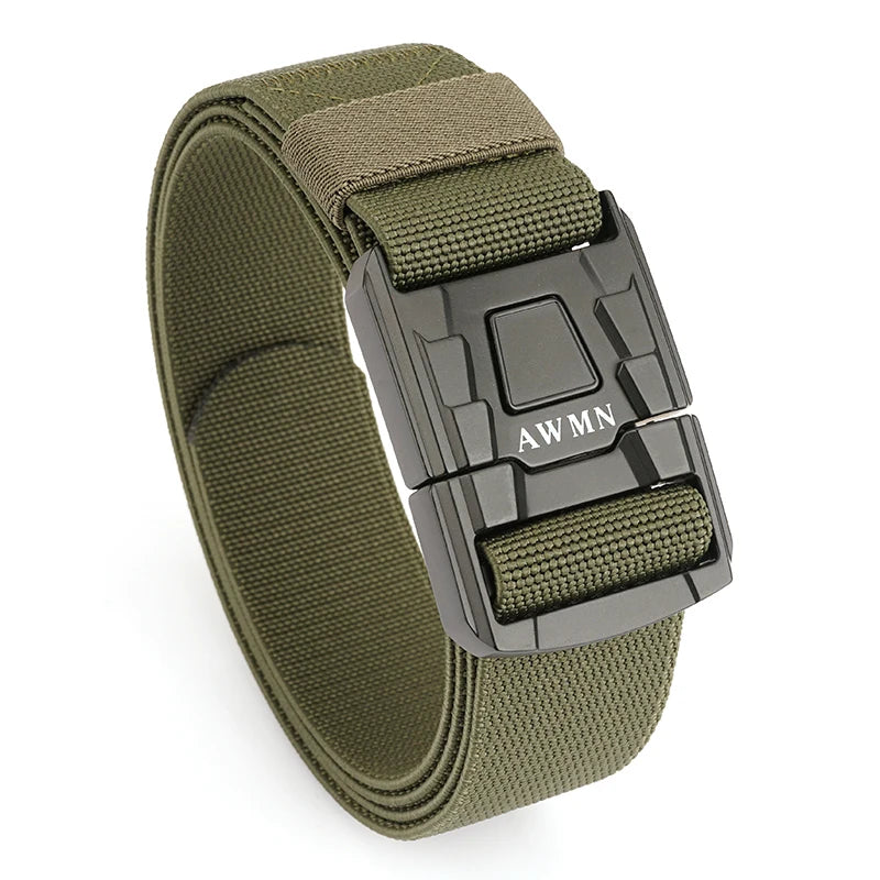 Herren-Gürtel Elastisch Mit Metall-Schnalle Und Schnellverschluss Aus Premium-Canvas-Stretch Für Outdoor Einsatz
