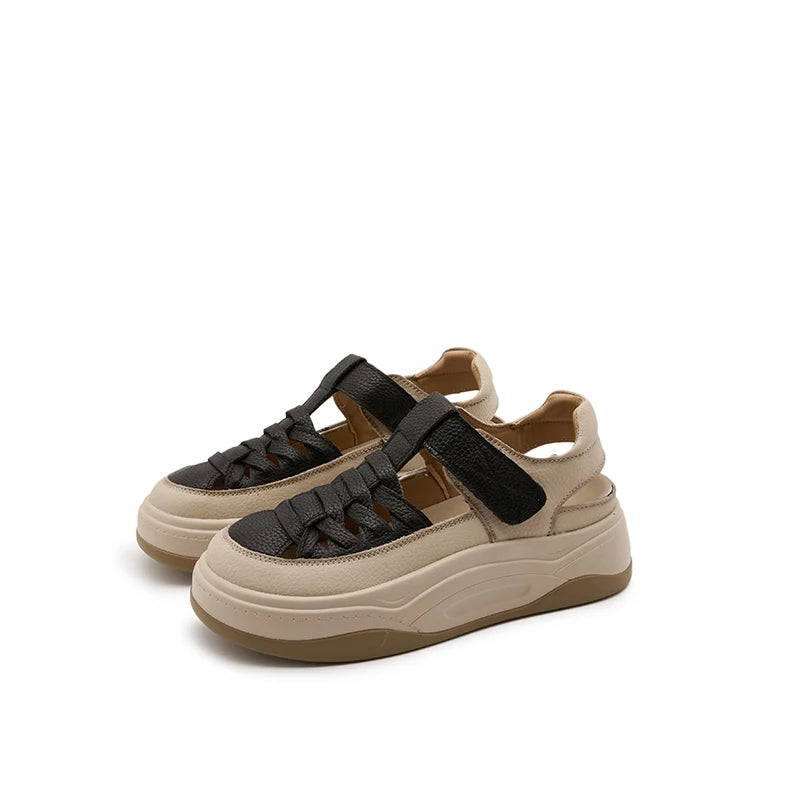 AIYUQI 2025, neue frauen turnschuhe schuhe Sommer dicken sohlen hohl frauen sandalen Große-größe casual schwein käfig weibliche schuhe