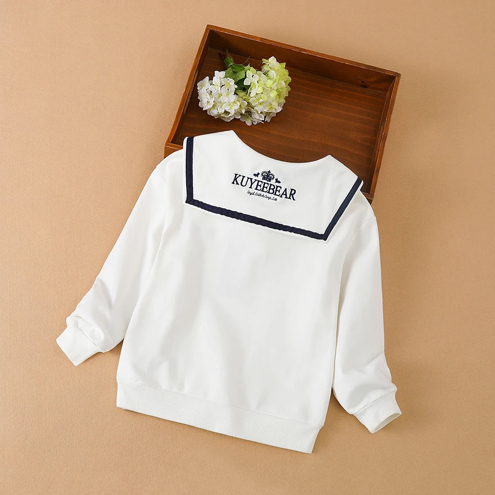 Mädchen Hoodie Schul kleidung Kind Freizeit kleidung Turn-Down-Kragen Pullover Frühling Herbst Mädchen Sweatshirts