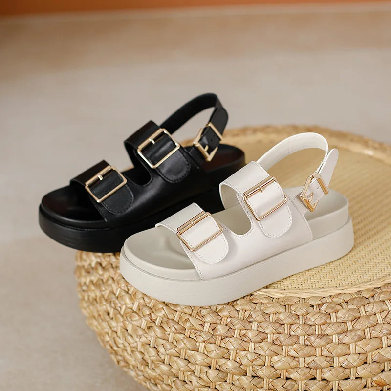 AIYUQI Frauen Sandalen Große Größe Sommer Neue Strand Sandalen Mädchen Dicke Sohle Mode Offene spitze Römischen frauen Schuhe