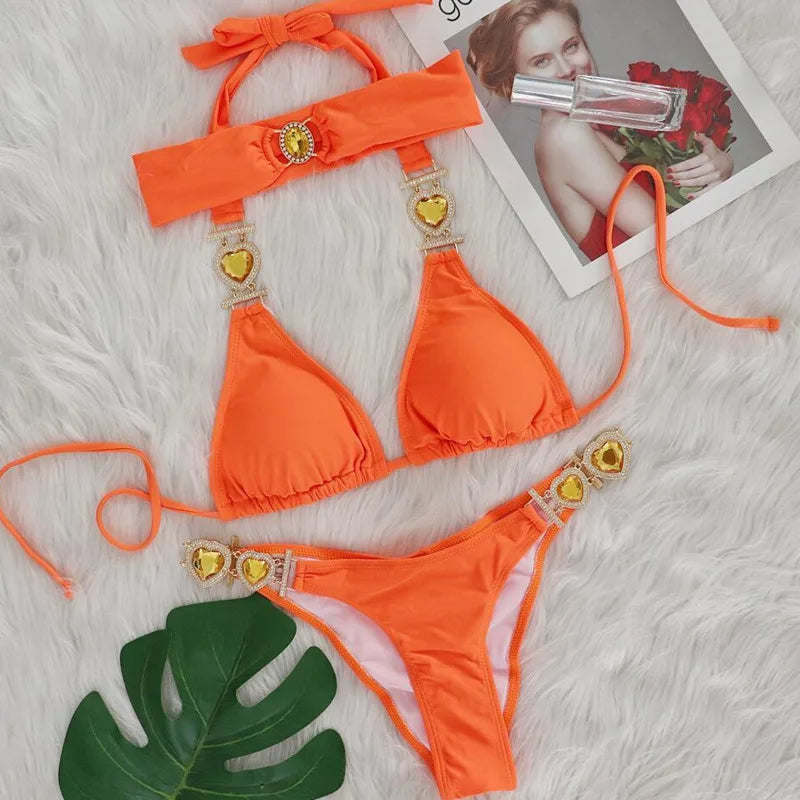 Sexy Bikini-Set mit Push-up und Rock – Perfekt für Strand und Pool