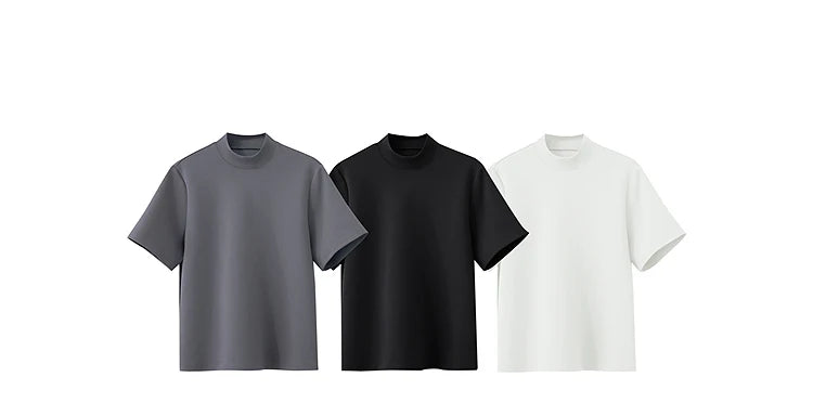 Damen Casual T-Shirt mit Gedrucktem Rollkragen und Kurzarm für den Sommer