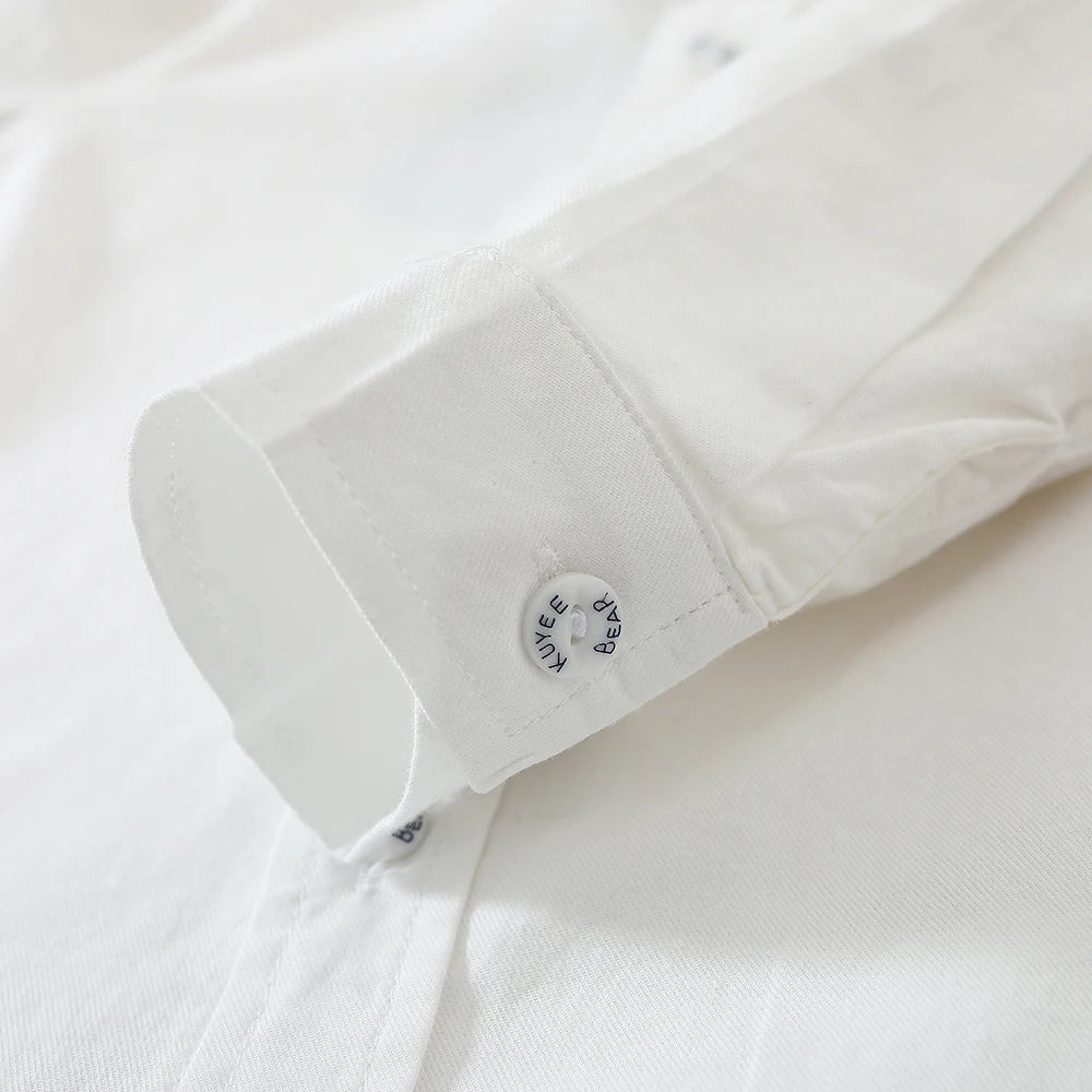 Kinder Jungen Langarm Weiß T-Shirt Frühling Herbst Turndown Kragen Hemd Kinder Schuluniform Baumwolle Kleidung