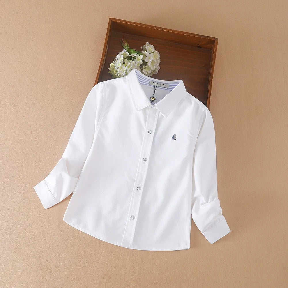Jungen Kleidung Schuluniform Hemden Frühling Herbst Langarm Turn-Down Kragen Kinder hemd für Jungen Kinder Tops