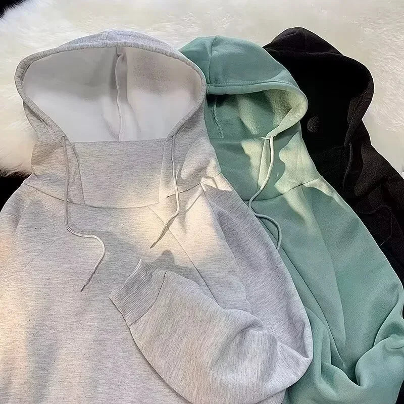 Herren Hoodie im Y2K Vintage Stil mit Rollkragen und Taschen