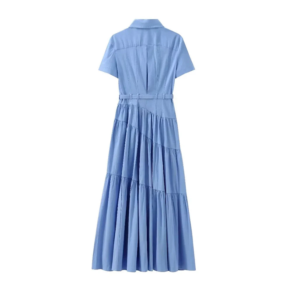 Schulterfreies ärmelloses Patchwork-Kleid mit Hohldesign für Damen – figurbetont und stilvoll