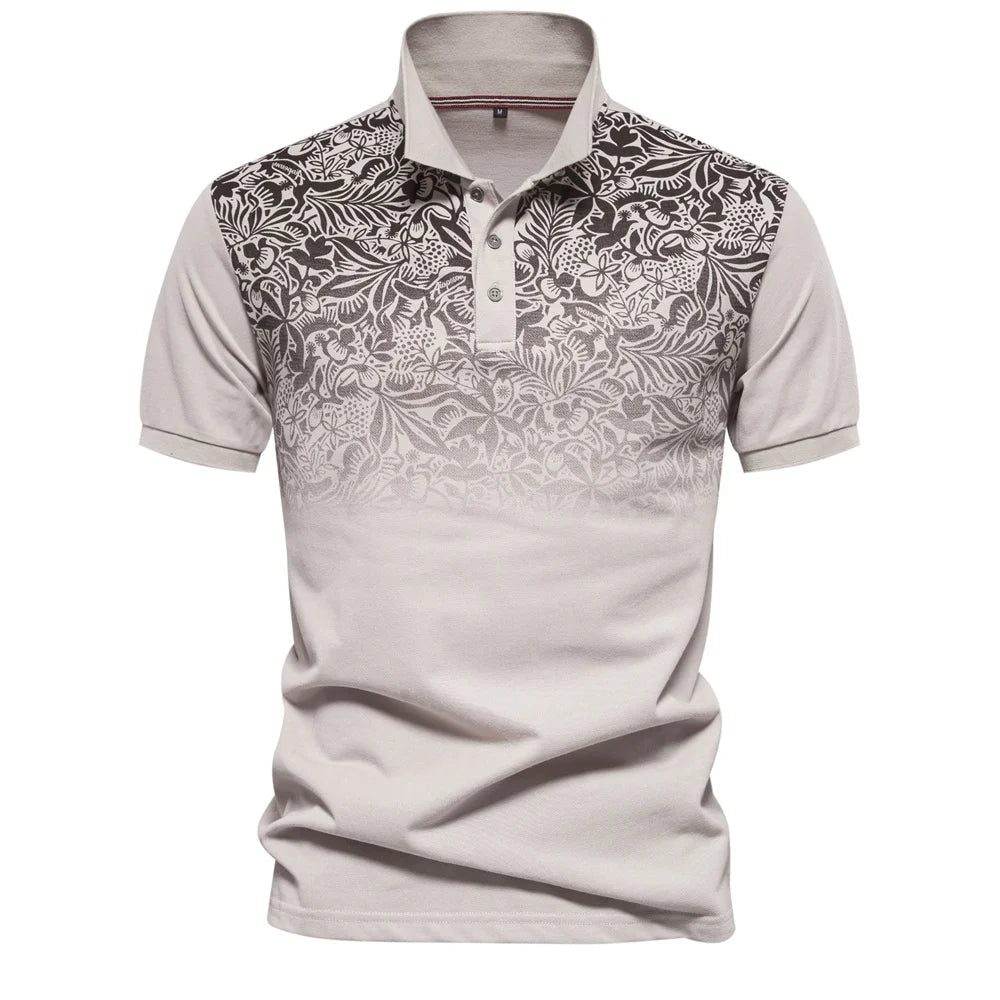 Herren Poloshirt Mit Farbverlauf Und Dehnbarer Baumwoll Mix