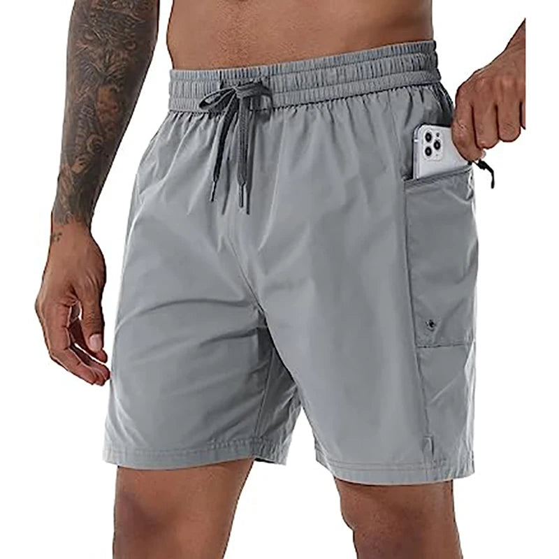 Herren-Badeshorts mit elastischem Bund, Reißverschlusstaschen und Mesh-Futter – schnelltrocknend für den Strand