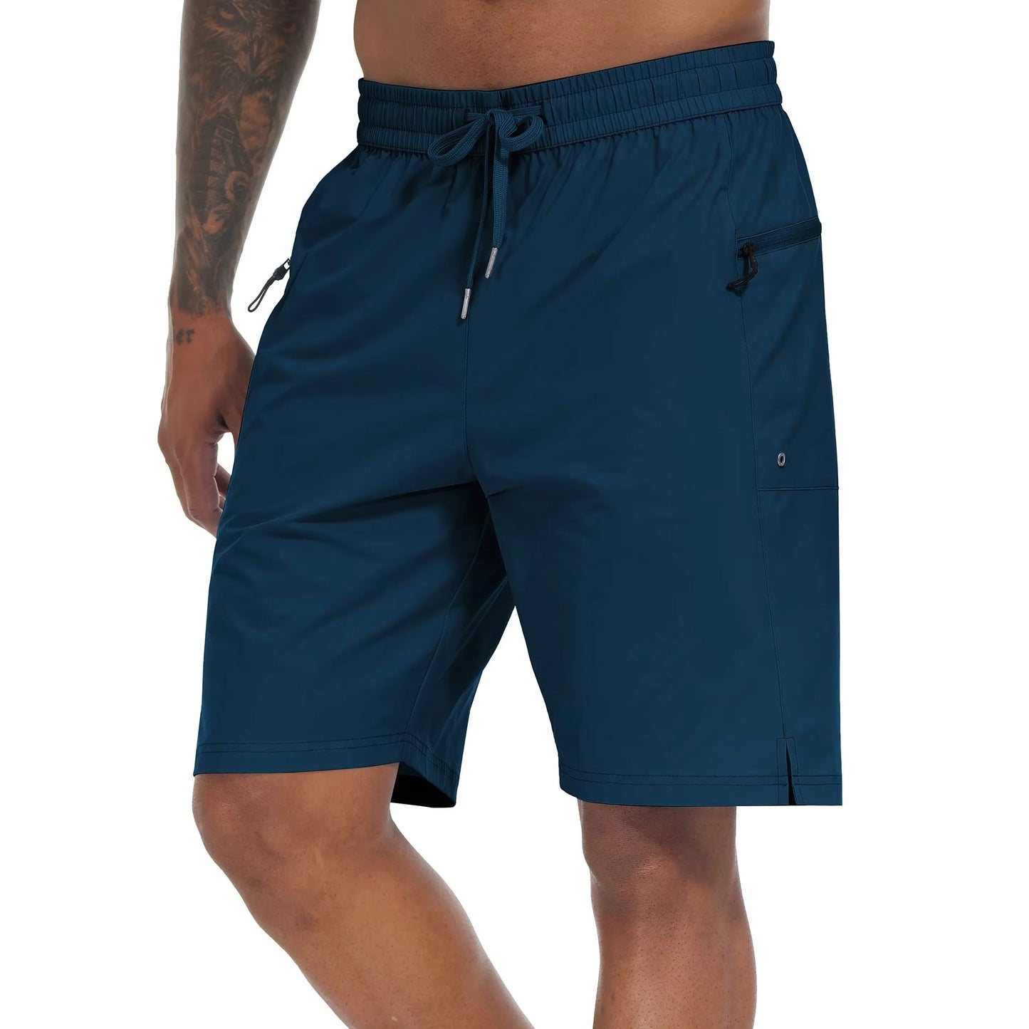 Herren-Badeshorts mit elastischem Bund, Reißverschlusstaschen und Mesh-Futter – schnelltrocknend für den Strand
