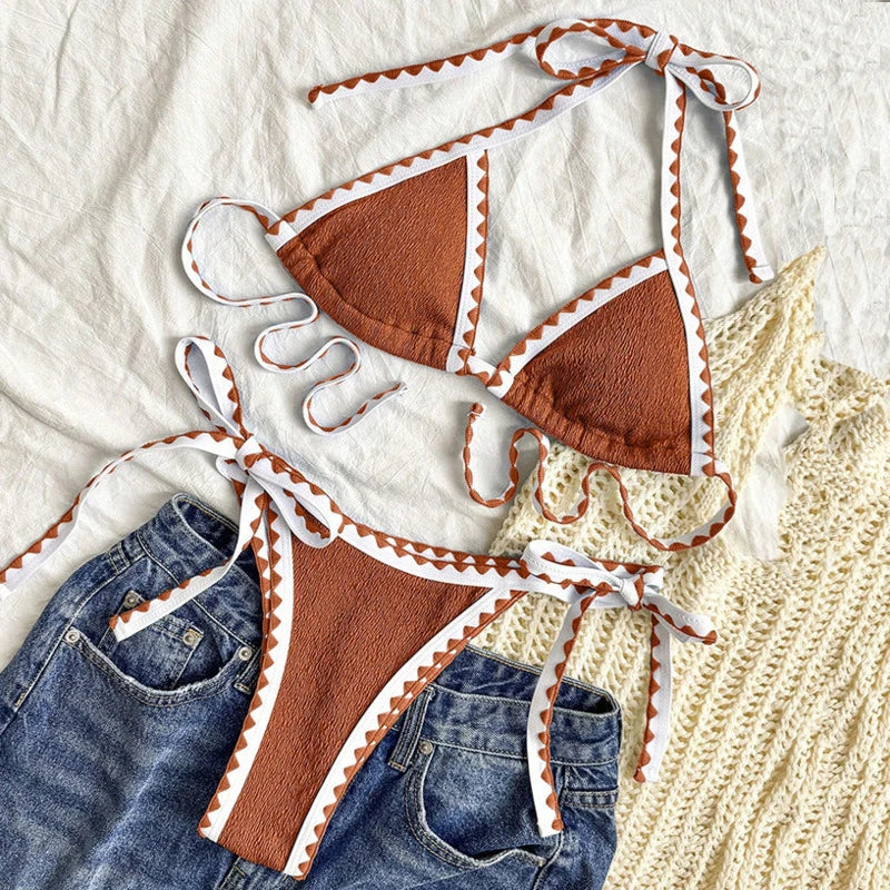 Sommerlicher Push-up-Bikini im brasilianischen Stil für Damen – ideal für Strand und Pool