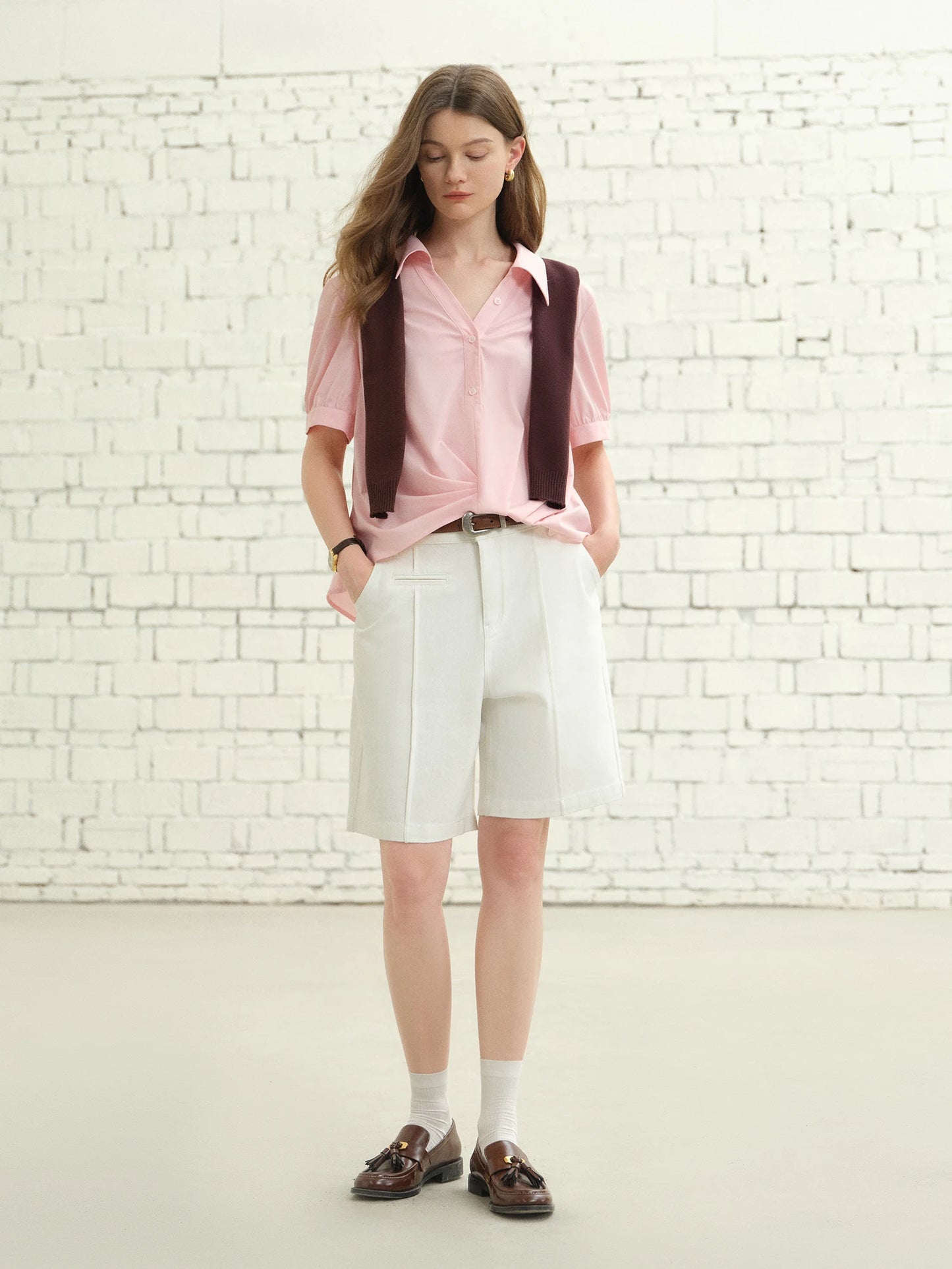 Minimalistisches Damen-T-Shirt mit modischem Design und kurzen Ärmeln – lockerer, figurbetonter Schnitt für den Sommer