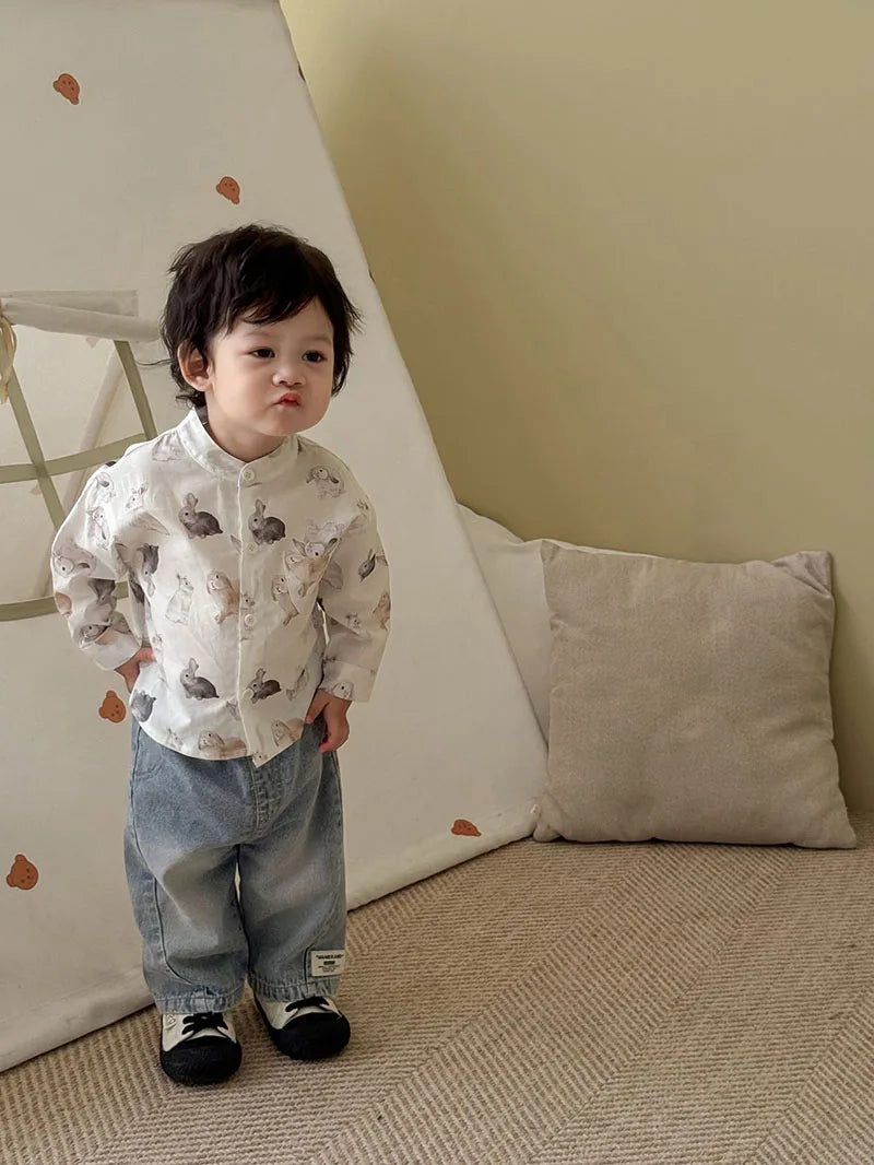 Mädchen Bluse mit süßem Cartoon Druck von 9M bis 5T