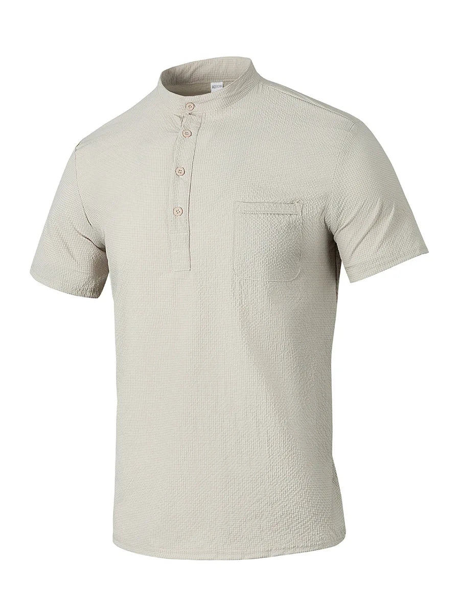 Langarm-Poloshirt für Herren mit Reverskragen – dünnes, vielseitiges Oberteil für Business und Freizeit in Uni-Farben, ideal für den Frühling und Herbst
