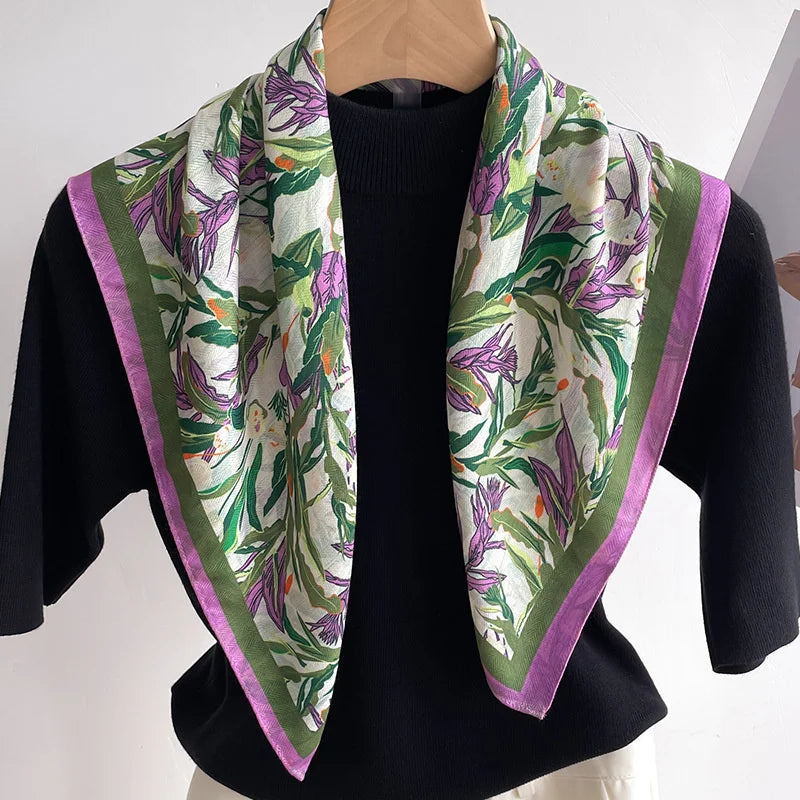 Damen Baumwoll Schal Bandana Blumen Vintage Bohemian quadratisch Sommer Strand