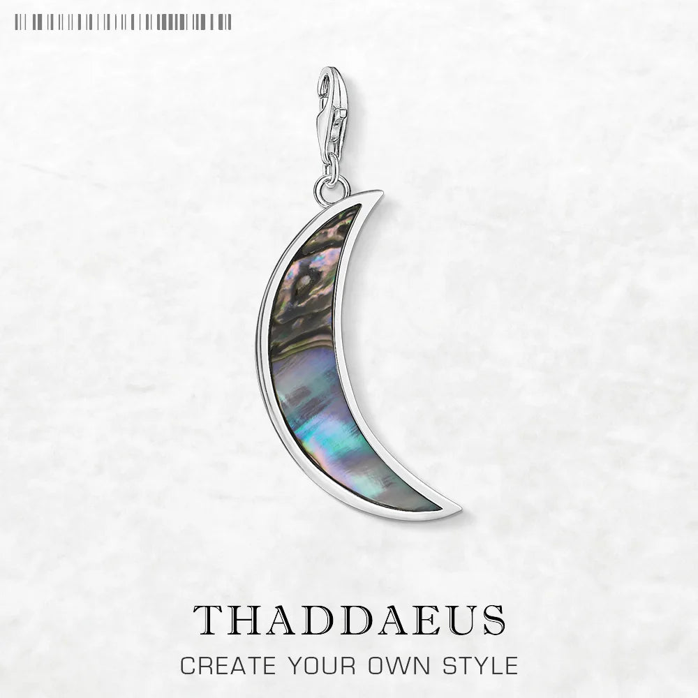 Damen-Charm-Anhänger Muschel Mond romantisch aus Sterlingsilber