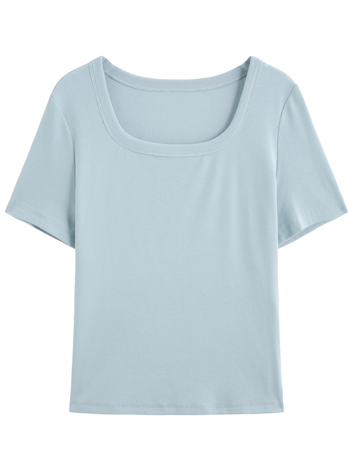 Baumwoll-T-Shirt in Übergröße mit 3D-Blumenstickerei und Rundhalsausschnitt – vielseitig und figurbetont für den Büroalltag