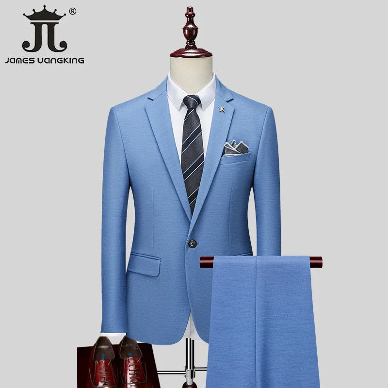 Eleganter Herrenanzug – Blazer & Hose in Unifarben für festliche Anlässe