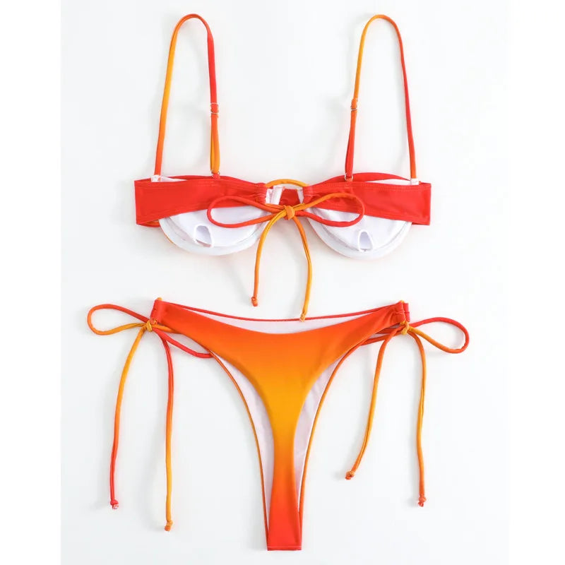 Sexy Push-Up Bikini-Set für Damen – Brasilianischer Stil, ideal für Strand und Pool