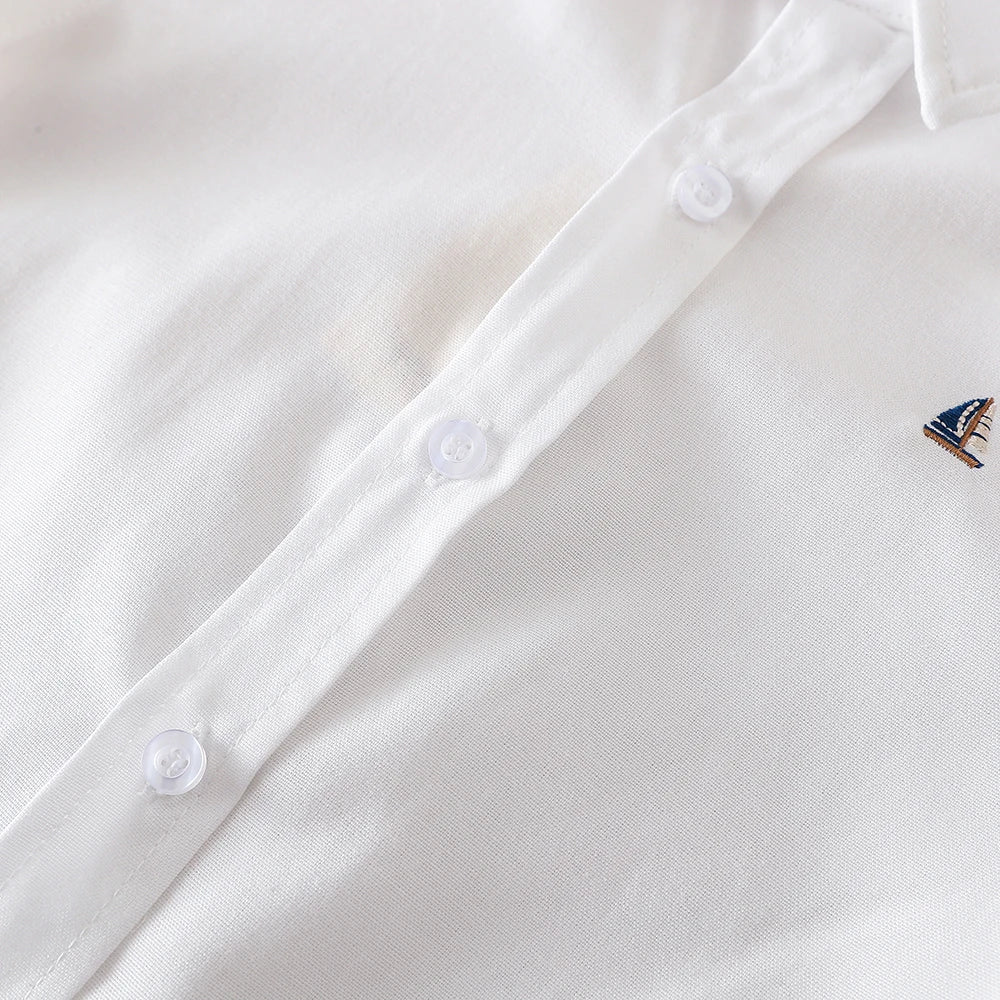 Jungen Sommer hemd neue Kinder Baumwolle Kleidung Schuluniform Kinder Turn-Down-Kragen Kurzarm Kleidung 5-12 Jahre