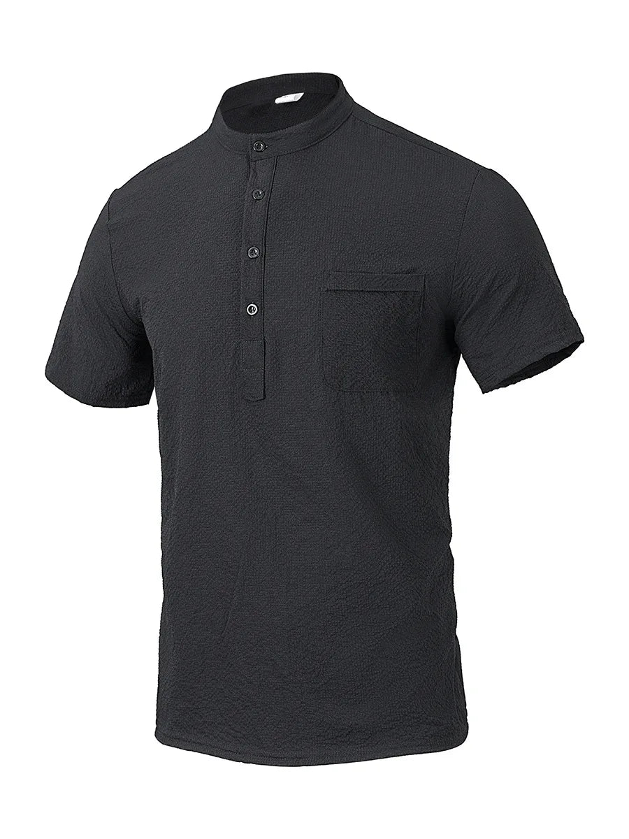 Langarm-Poloshirt für Herren mit Reverskragen – dünnes, vielseitiges Oberteil für Business und Freizeit in Uni-Farben, ideal für den Frühling und Herbst