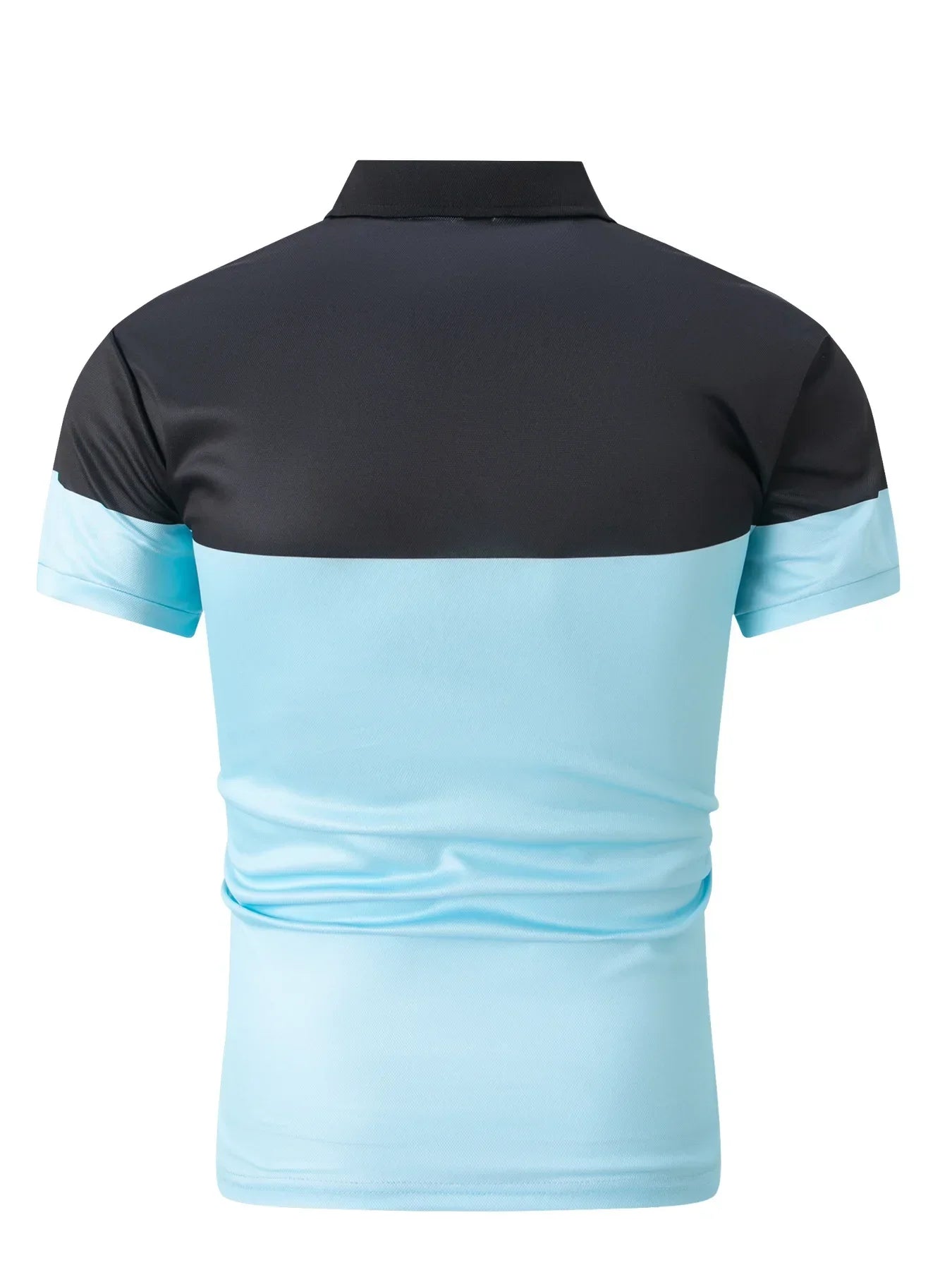 Lässiges Herren-Poloshirt mit digitalem Farbpatch-Druck und Reißverschluss am Kragen – ideal für den Sommer.