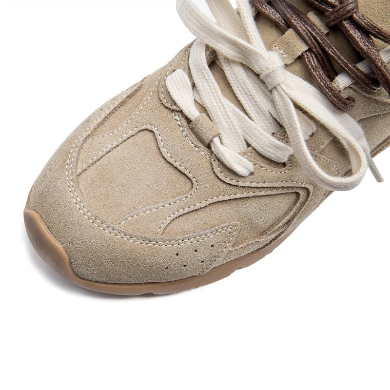 AIYUQI frauen Turnschuhe 2025, Neue Nicht-slip Deutsch Training Schuhe Für Frauen Flache Große-größe Echtes Leder Laufschuhe weibliche Schuhe