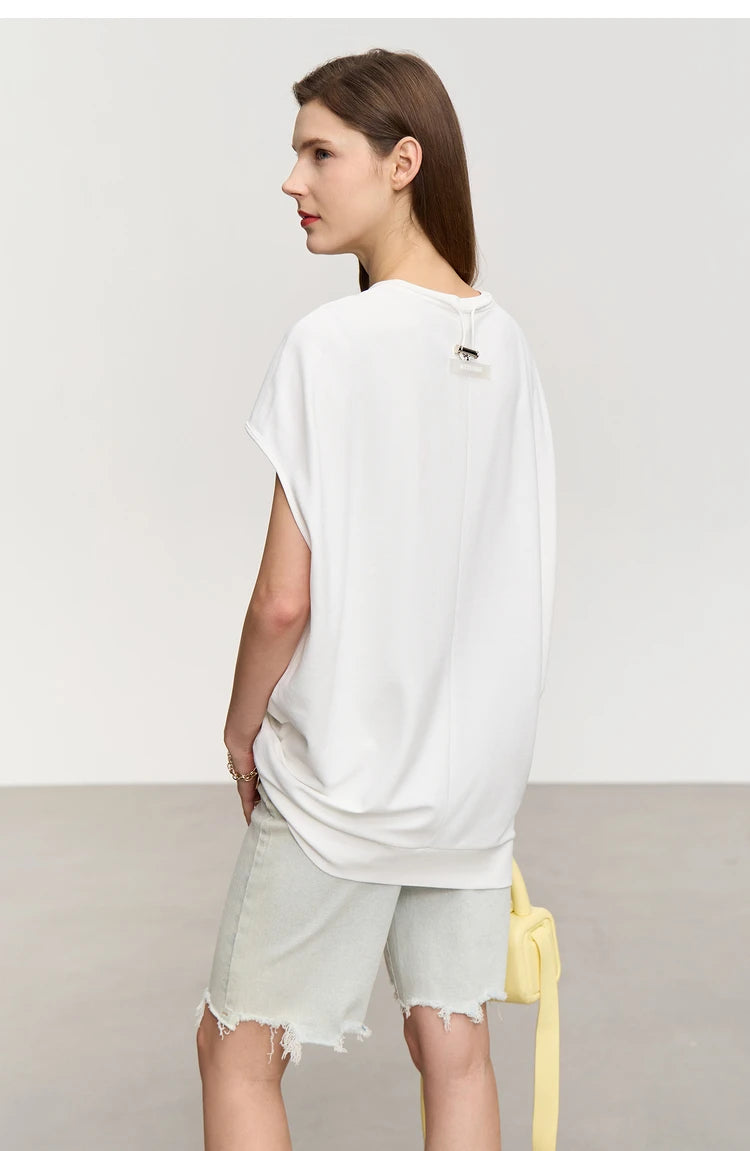 Damen T-Shirt im minimalistischen Stil mit lässigen kurzen Ärmeln