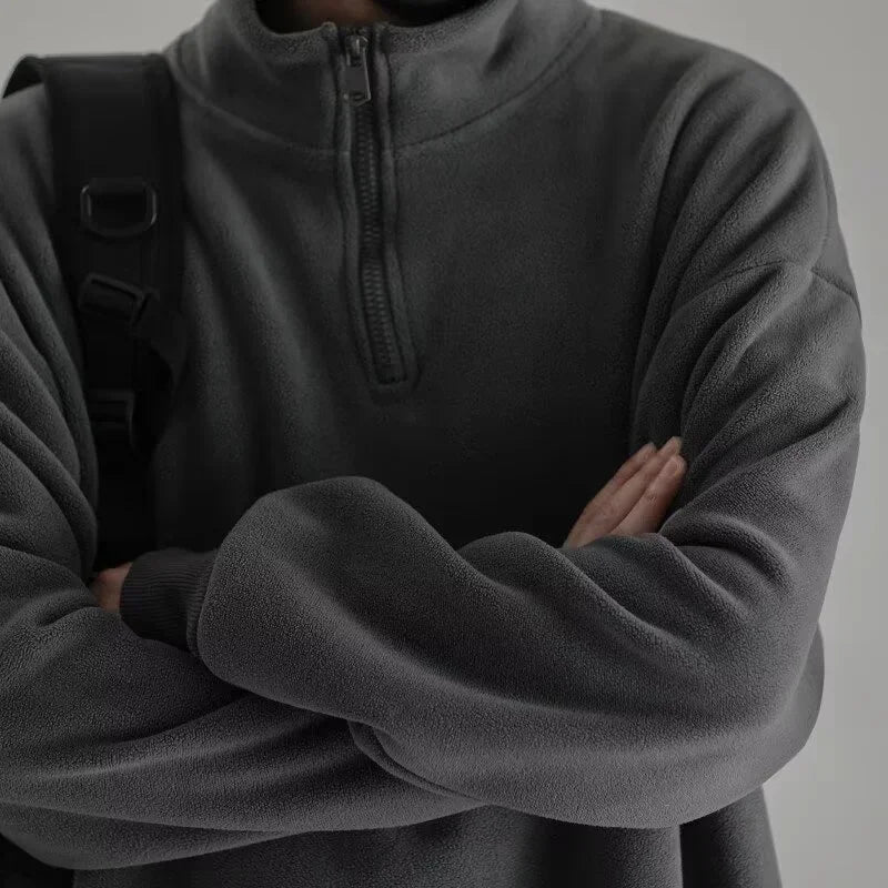 Herren Sweatshirt aus Polar Fleece im Y2K Vintage Stil mit Rollkragen